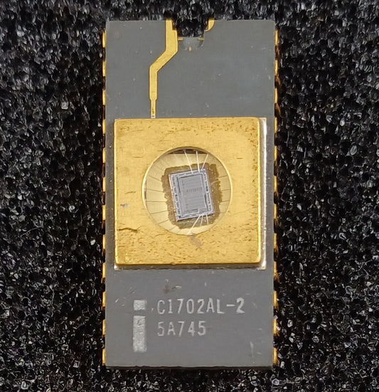 Intel C1702AL-2 2048-bit (256 x 8) Low Power EPROM in Gray Ceramic - Later Style - Very Rare
