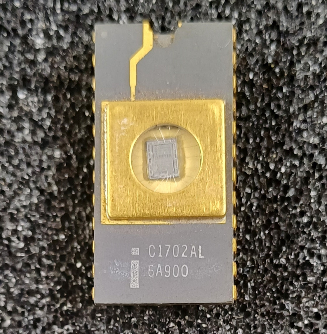 Intel C1702AL 2048-bit (256 x 8) Low Power EPROM in Gray Ceramic - Later Style - Very Rare