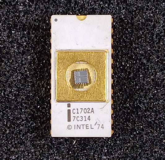 Intel C1702A 2048-bit (256 x 8) Static EPROM in White Ceramic - Later Style - Rare