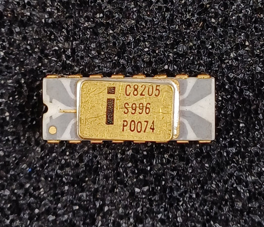 Intel C8205 High Speed 1-of-8 Binary Decoder in White Ceramic with Gray Traces - Extremely Rare