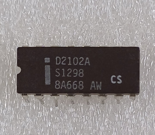 Intel D2102A 1024-bit (1024 x 1) NMOS Static RAM Chip w/Separate I/O and a Stepping Spec of S1298 in Gray Ceramic - Customer Sample - Extremely Rare