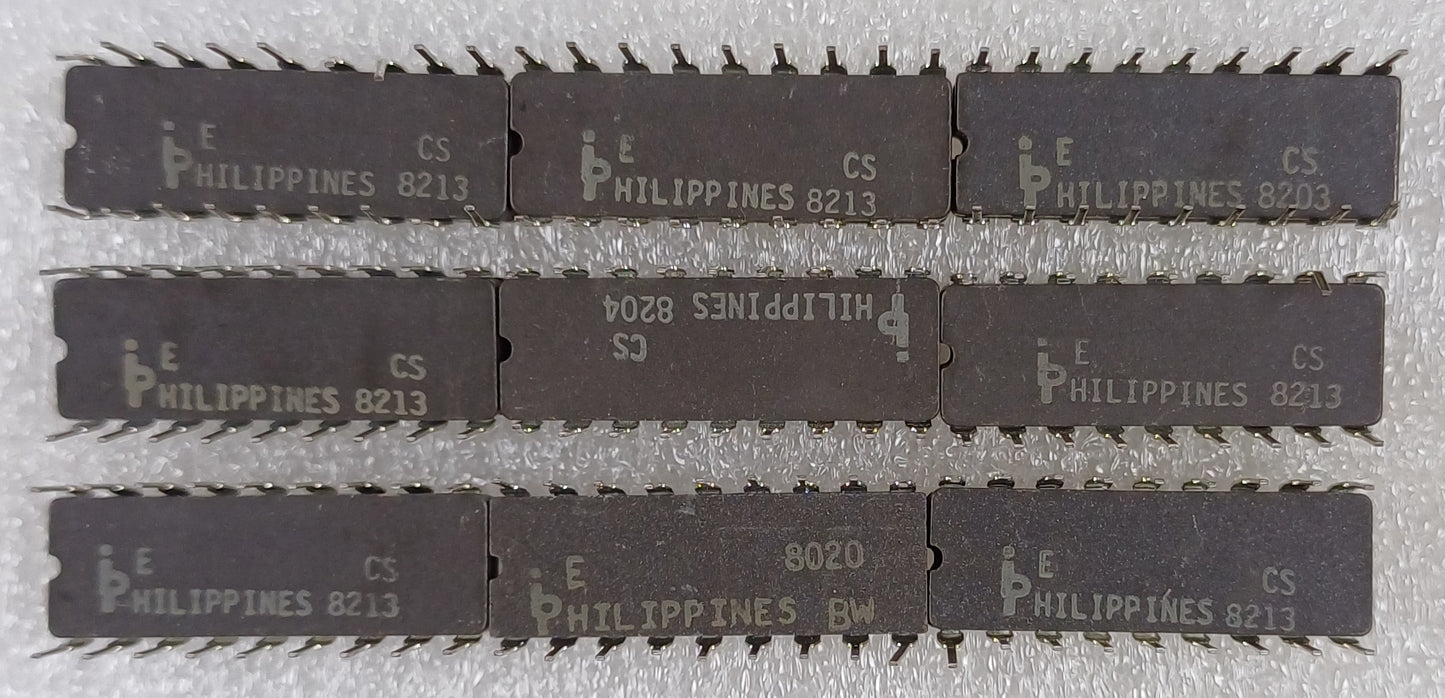 Intel D2141-5, 4096-bit (4096 x 1) Static RAM Chips, W/Separate I/O in Gray Ceramic - Lot of 9 New old Stock - Rare