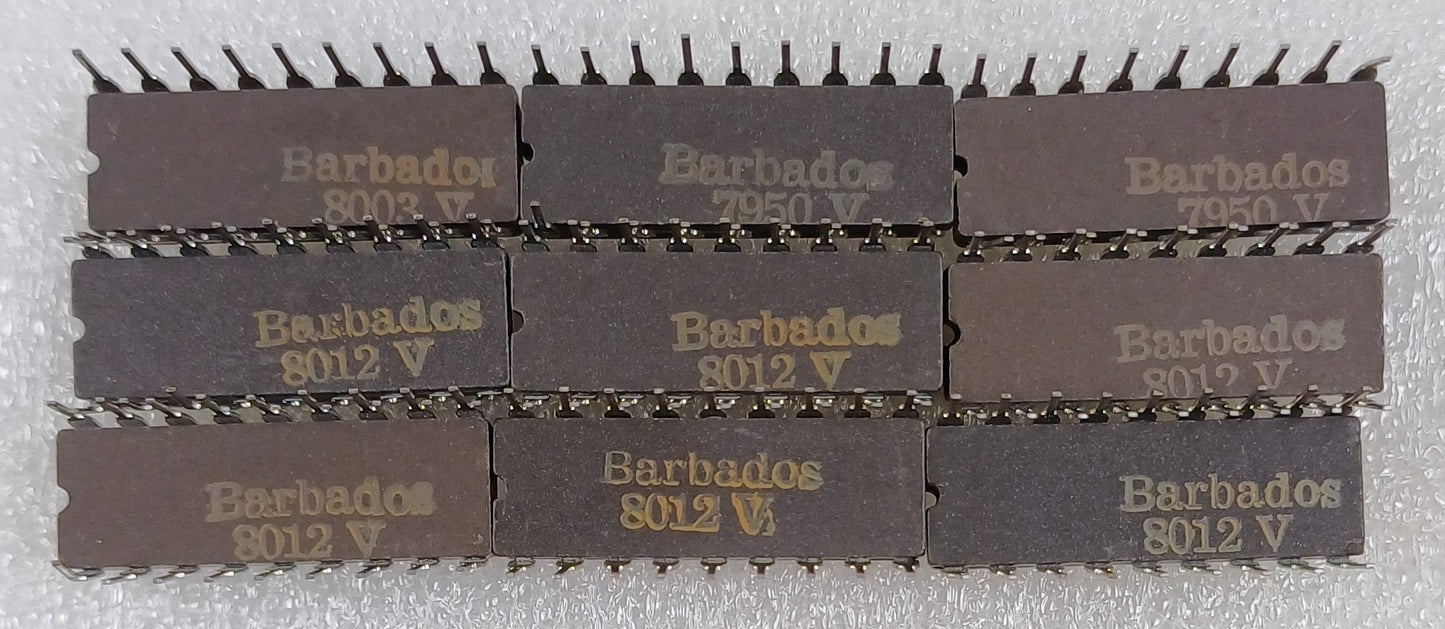 Intel D2147, 4096-bit (4096 x 1) Static RAM Chips, W/Separate I/O in Gray Ceramic - Lot of 9 New old Stock - Rare