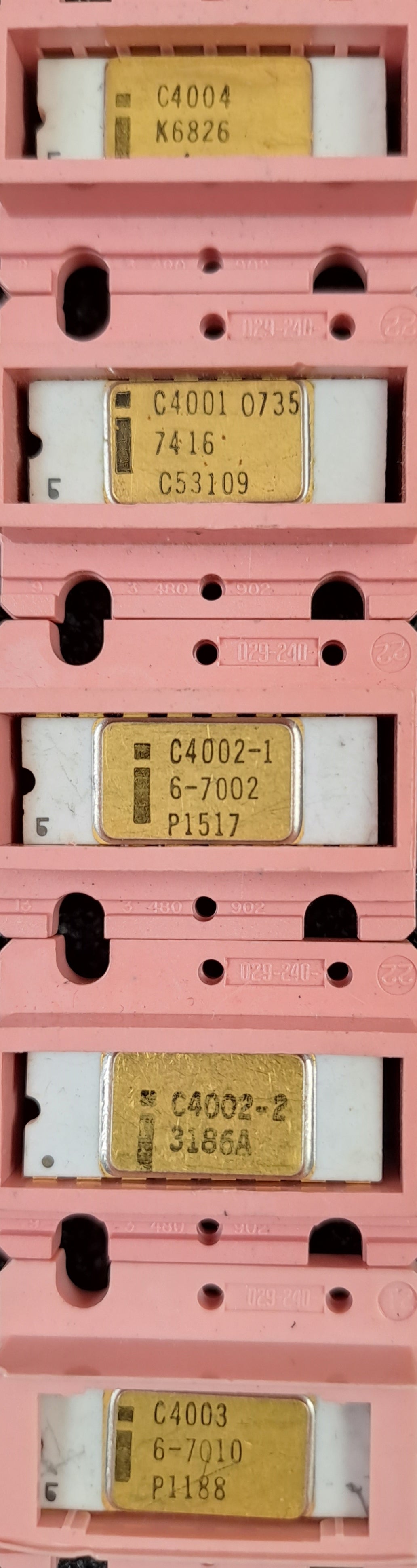 Intel MCS-4 Set New In Chip Holders in White Ceramic