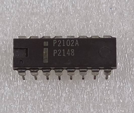 Intel P2102A 1024-bit (1024 x 1) NMOS Static RAM w/Separate I/O in a Gray Plastic DIP - Rare